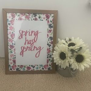 Spring Decor Bundle - Framed picture and fake flowers